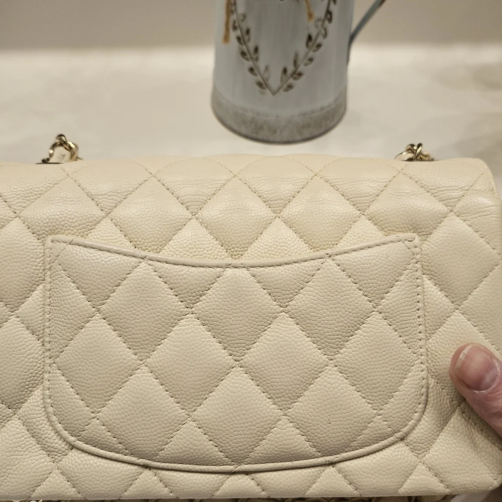 Chanel Cream Caviar Mini Bag